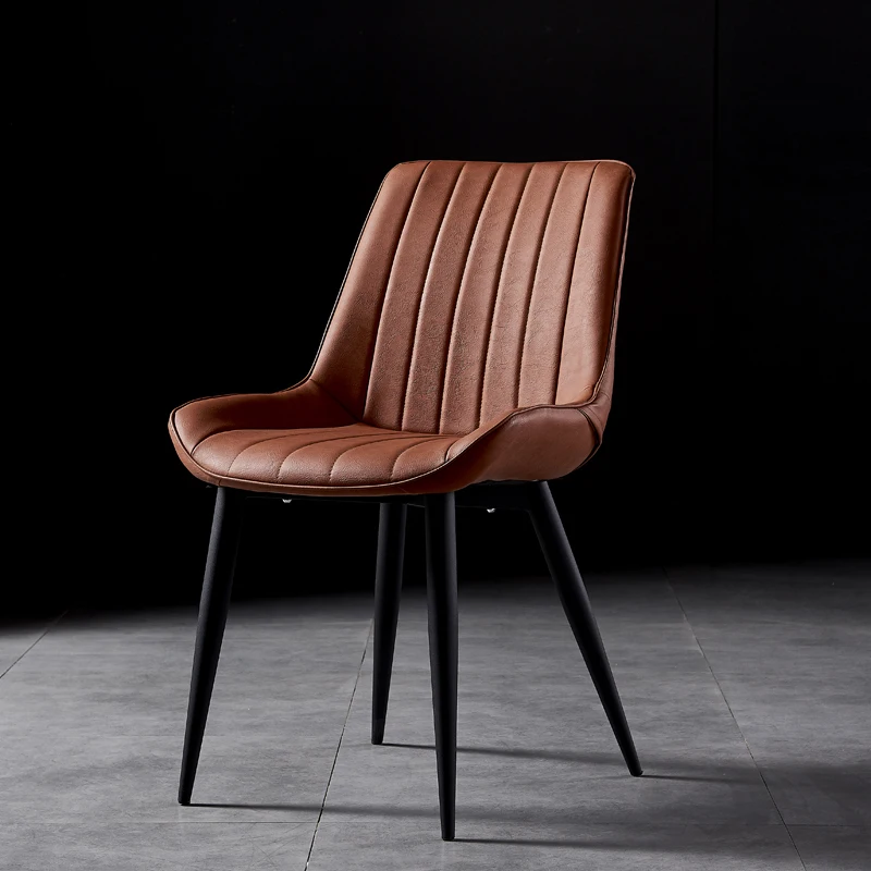 Скандинавский стол стул простой домашний кожаный обеденный Инс сетка красный