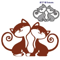 two cats metal cutting dies stamps dies scrapbooking mold cut diy handmade tools craft decoration metal cutting dies new 2021
