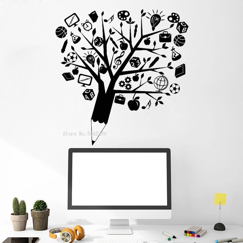 Виниловая наклейка на стену Стикеры для обучения школы учебы уникальный подарок