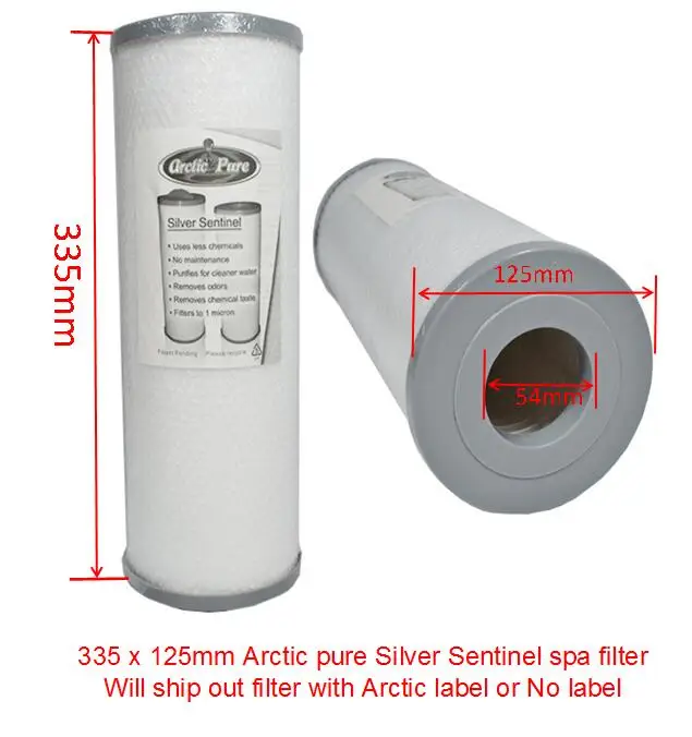 335x125 мм фильтр для гидромассажная Ванна спа-бассейна Arctic pure Silver Sentinel спа со