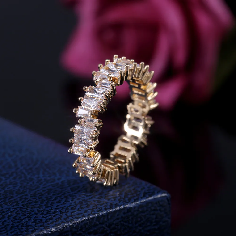 

BAOSHINA Irregular Full Cubic Zircon Rose Gold Color/ Silver Color/Gold Color Women Ring Fashion Women Ring Jewelry Accessories