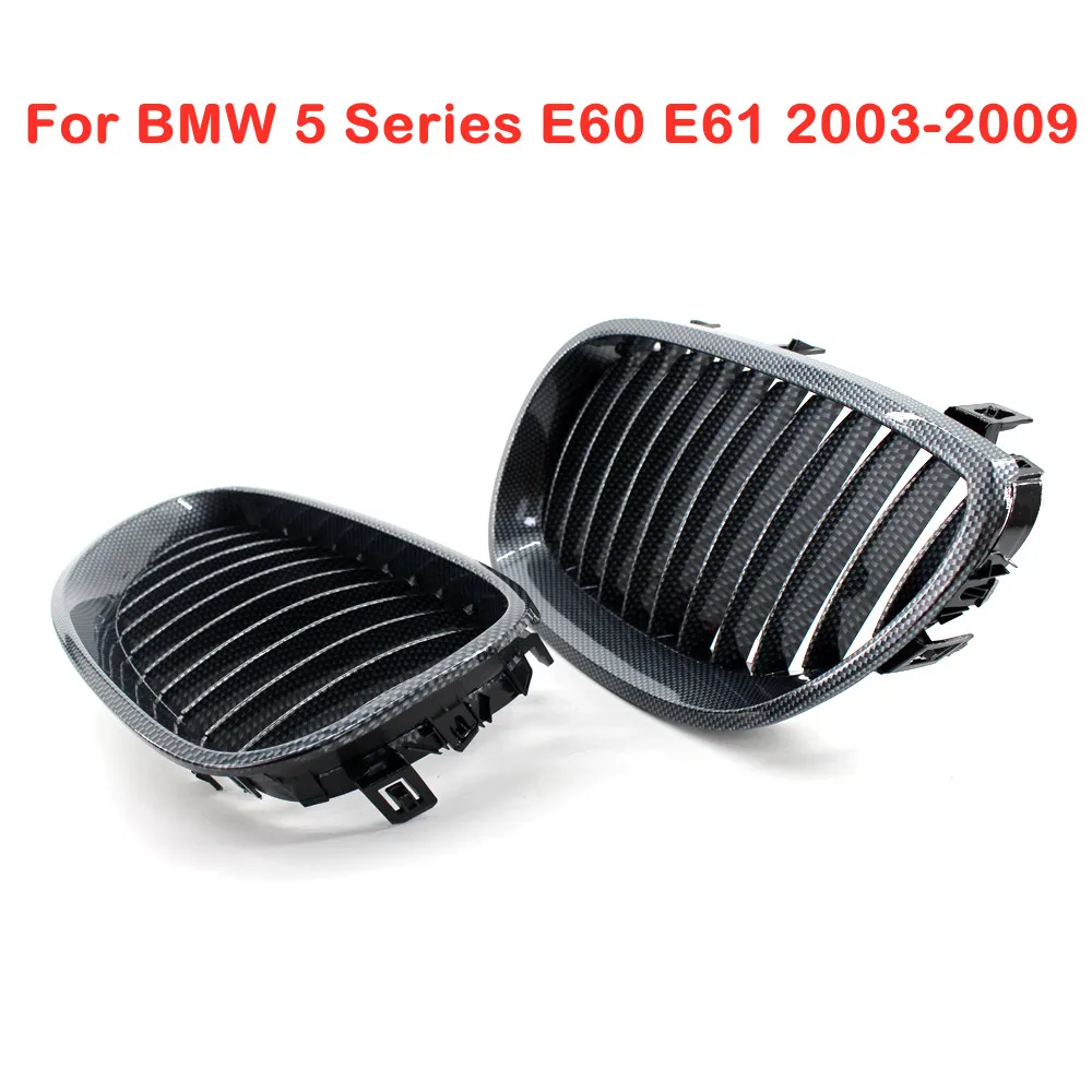 

Комплект из 2 предметов, черный глянец Стиль стайлинга автомобилей спереди почек решетки гонки решетка для BMW 5 серии E60 E61 2003-2009 автомобиль передний бампер решетка