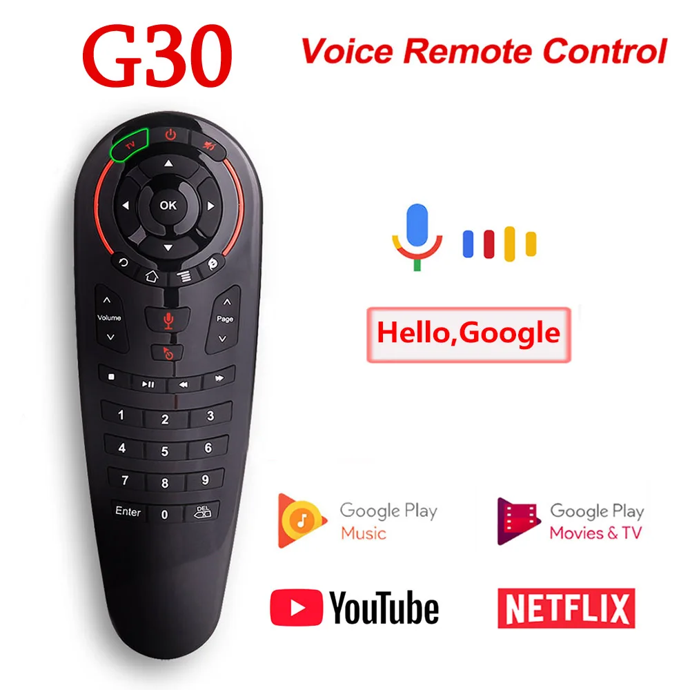 G30S Voice Remote Control 2.4G Wireless Air Mouse G30 33 keys IR learning Gyro Sensing Smart Remote for Android TV BOX Game PC