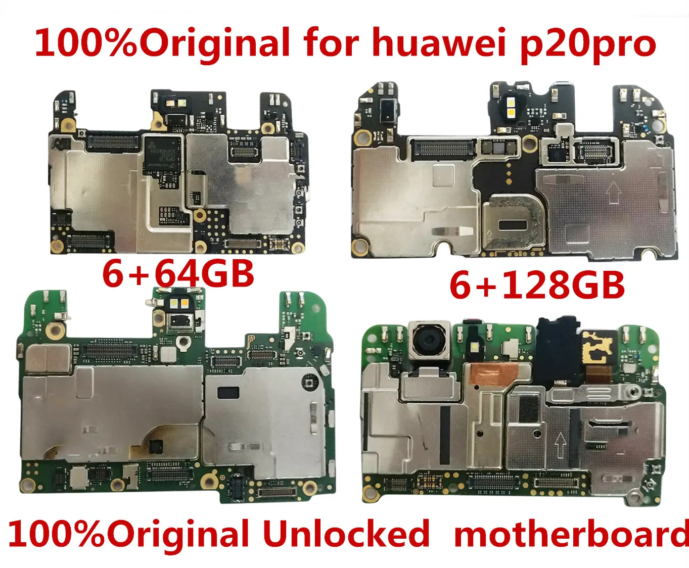 Placa base de circuito para huawei p20pro 6 + 64GB 6 + 100% GB, 128 Original, totalmente funcional, desbloqueado-0