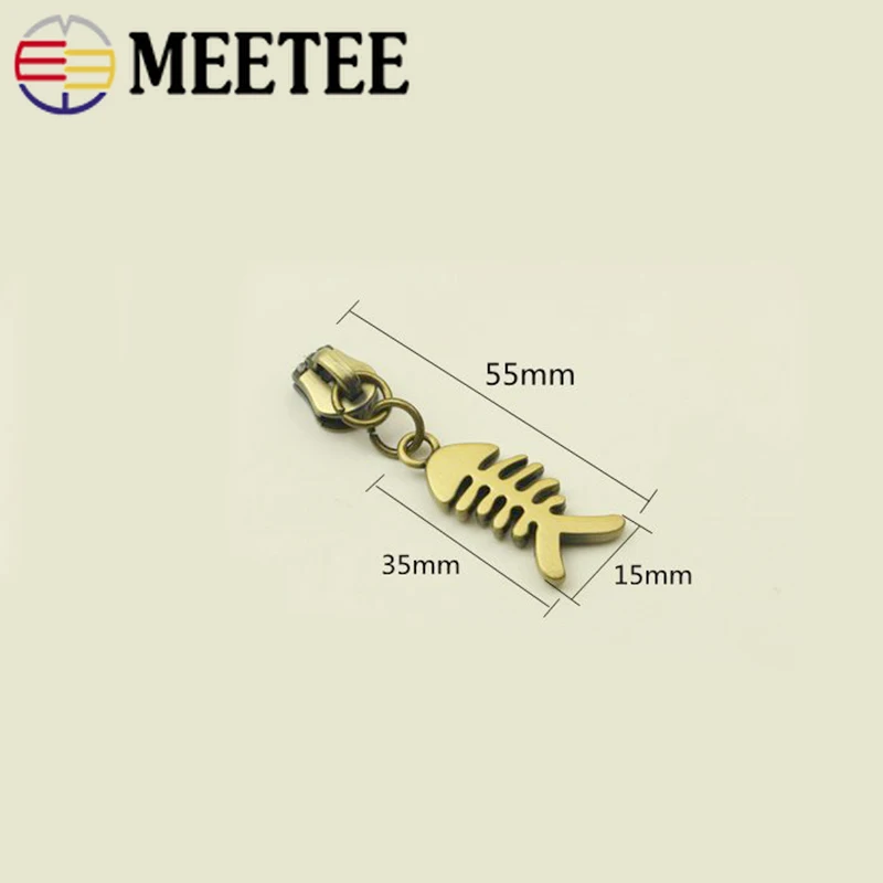 10 шт. пружинный замок 5 # в виде рыбьей кости для металлических сумок на молнии