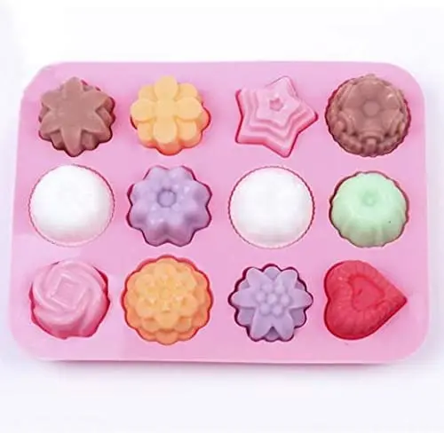 

12 Flowers And Plants Silicone Cake Molds Non-Stick Baking Decorating Tools Chocolate Soap Mould For Kitchen Accessories