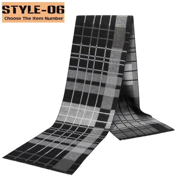 New Fashion Men's Scarf  Warm And Thick Plaid Brushed Cotton Scarf In Autumn And Winter