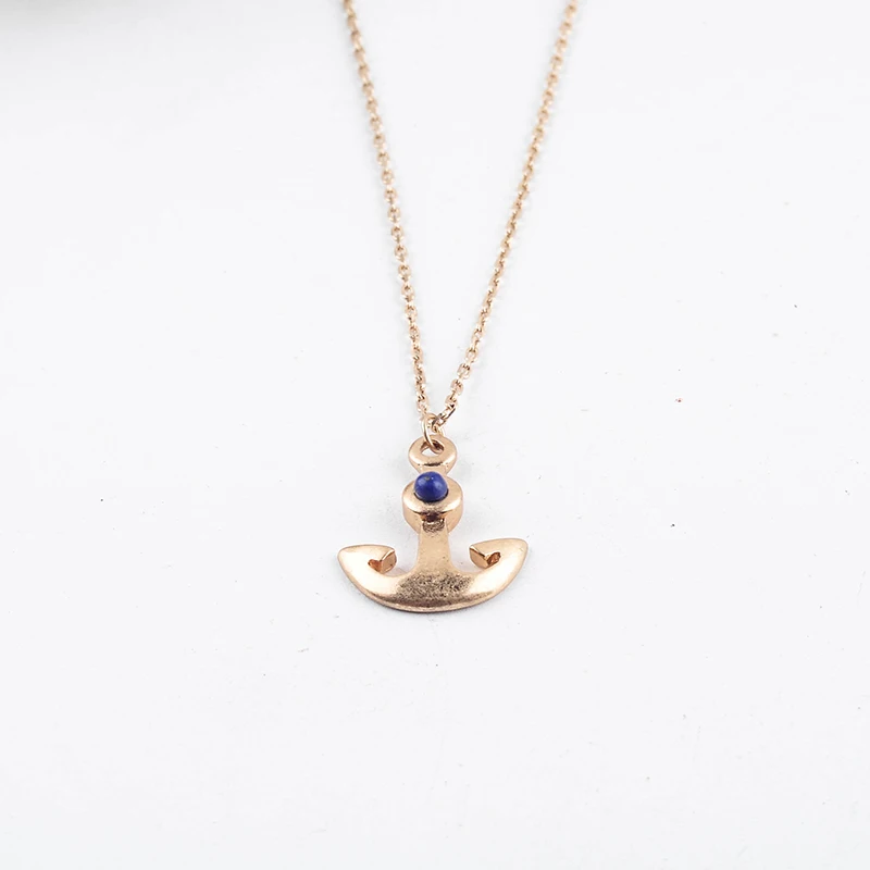 Уникальный орнамент из смолы Винтажный Золотой Цвет якорь кулон ожерелье для