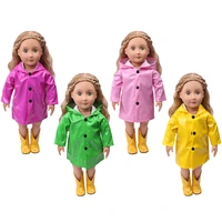 18 inch girls doll clothes waterproof raincoat pu dress american newborn baby toy accessories fit 40 43 cm boy dolls gift c539