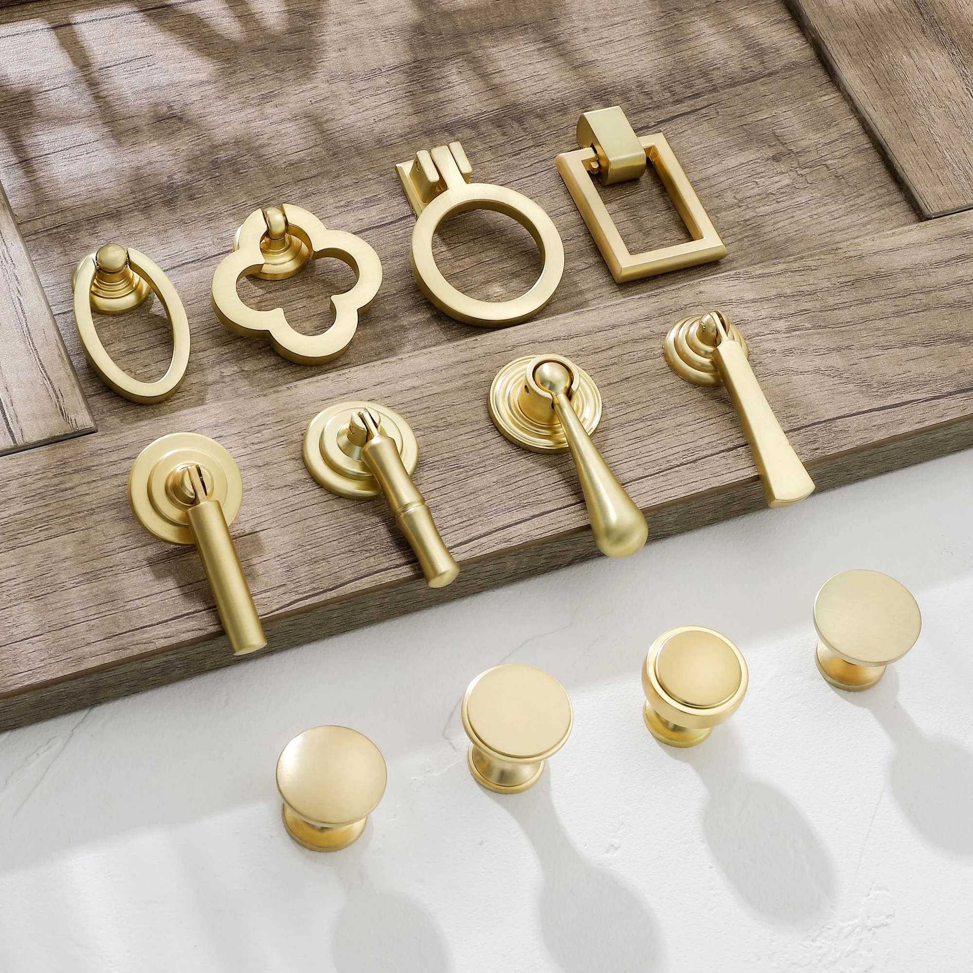 

Gold Cabinet Pulls Solid Zinc Alloy Kitchen Cupboard Single hole for bedside table Handle Drawer Knobs Furniture Handle Hardware