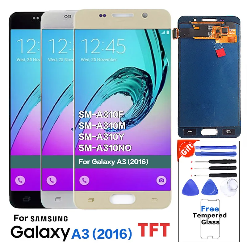 Для Samsung Galaxy A3 2016 A310 A310F A310H A310M ЖК-дисплей дигитайзер сенсорный экран Замена с