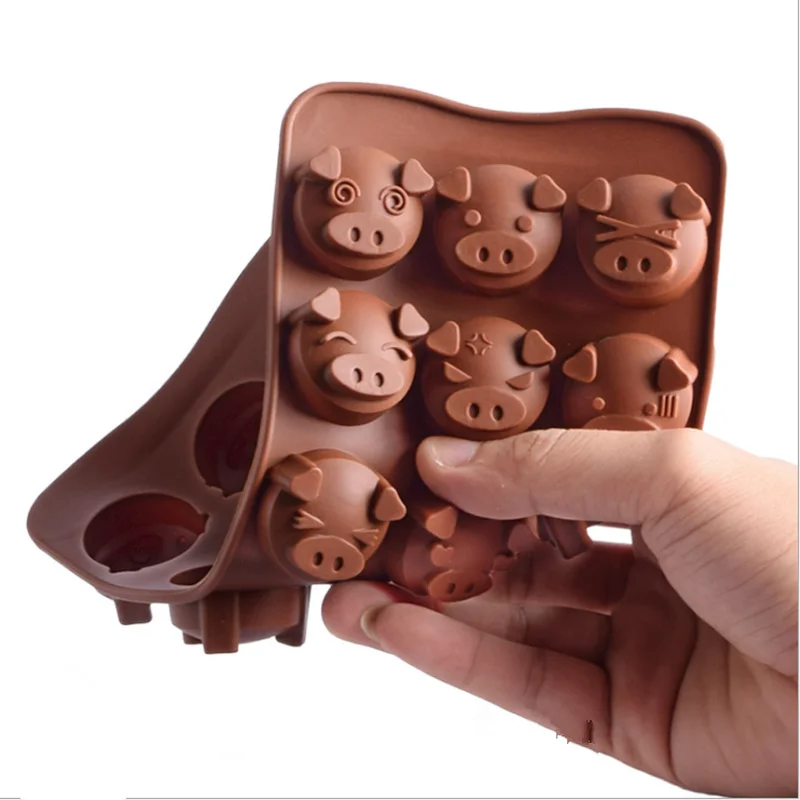 15 отверстий забавная силиконовая форма в форме свиньи для мыла конфет помадки