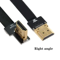 fpv hdmi compatible male to 90 degree right angle hdmi compatible male tv fpc flat cable for tv multicopter aerial photography