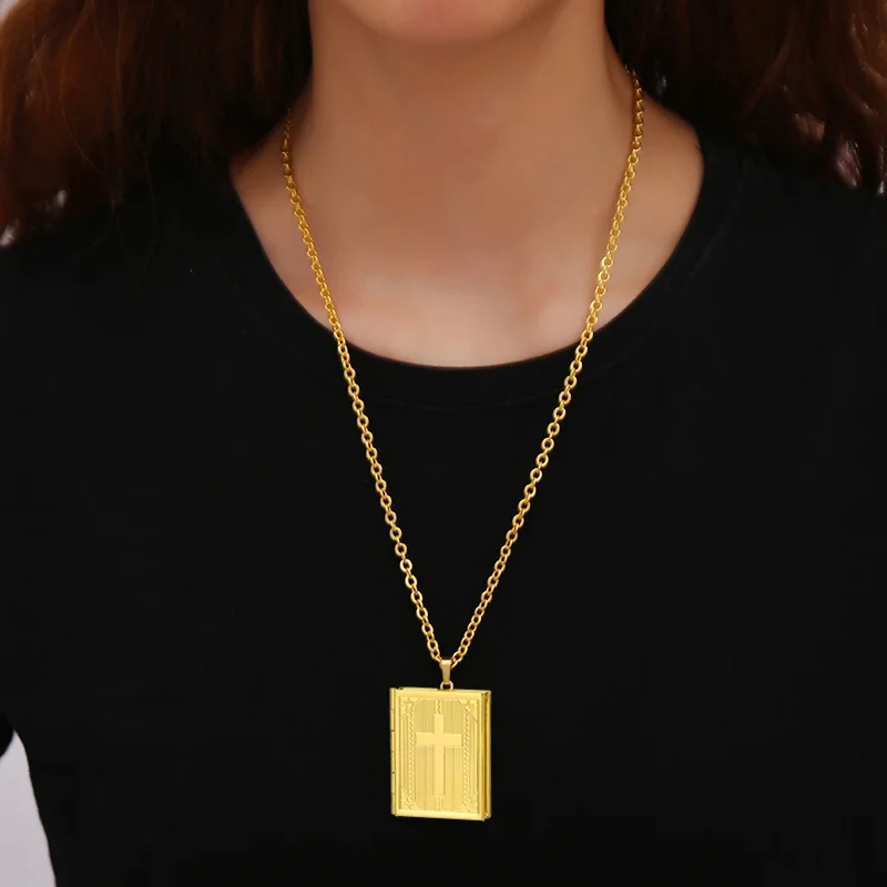 

Unique Bible Cross Pendant Necklace Men Women Punk Christianity Necklace Cocktail Party Hip Hop Jewelry Accessories