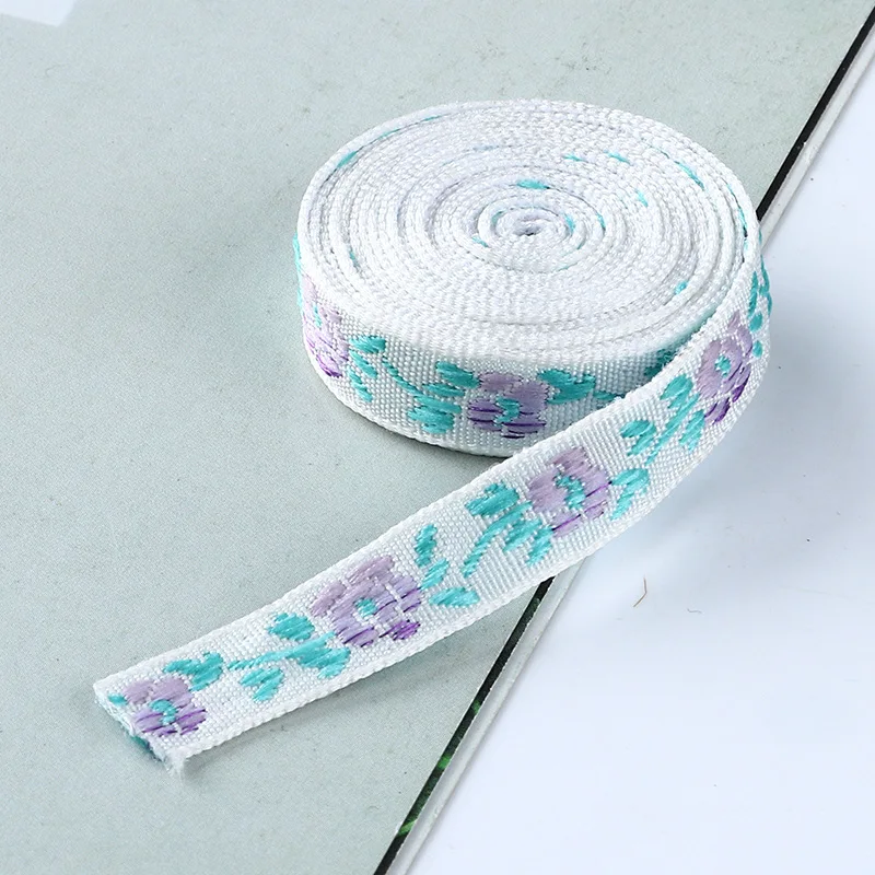 5 ярдов/партия жаккардовая лента с цветочной вышивкой для рукоделия шторы