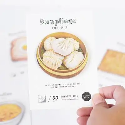 cute foods shape memo sticker pad toast Chinese bun biscuit noodles design interesting stationery stickers - Цвет: bao