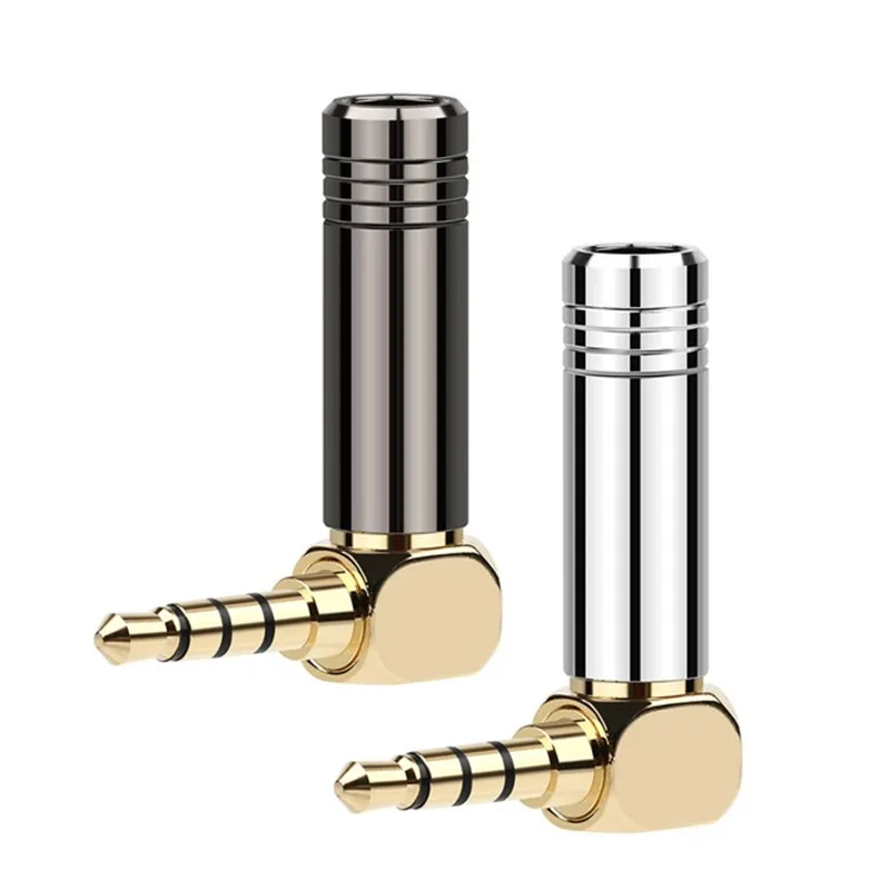 

Headphone Plug 1/8" Jack 3.5 mm 90 Degree 3.5mm 4 Poles Audio Adapter Right Angle Terminals Gold Plated Wire Connector ID 6.0mm