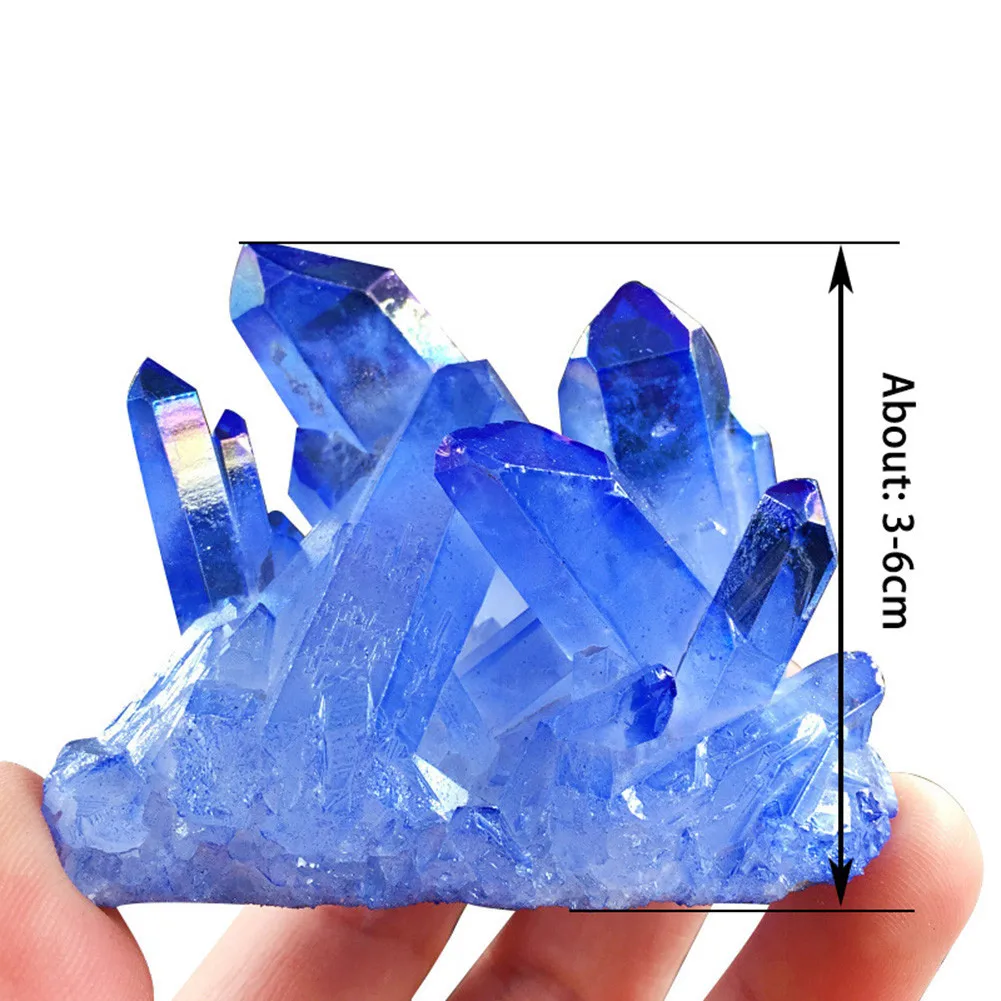 

Natural Blue Cluster Crystal Gem Stone Healing Mineral Specimen Reiki Collect