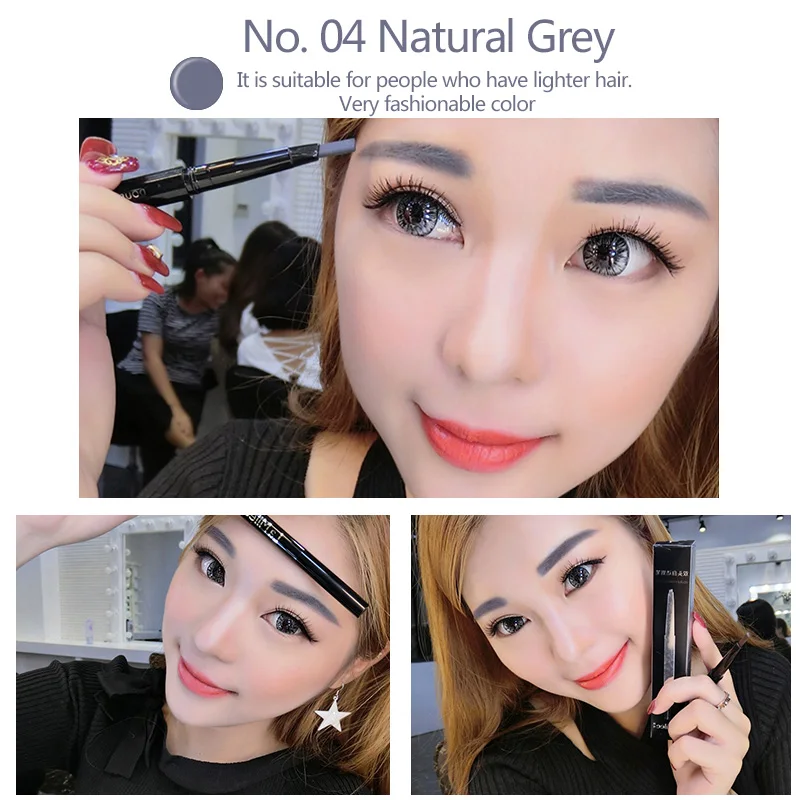 Natural Grey Бренд LAMILEE, тинт для бровей, косметика, натуральная, стойкая краска, тату, для бровей, водостойкий, черный, коричневый, карандаш для бровей, макияж, набор - Цвет: Natural Grey