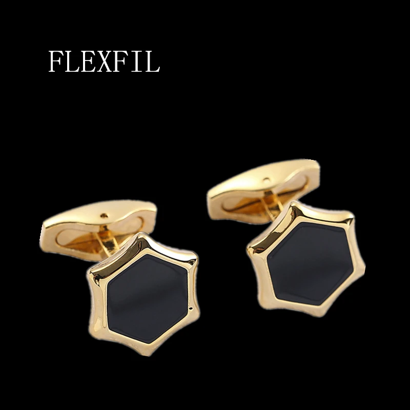 

FLEXFIL Jewelry french shirt cufflink for mens Brand designer Cuffs link Button male High Quality H Luxury Wedding wholesale