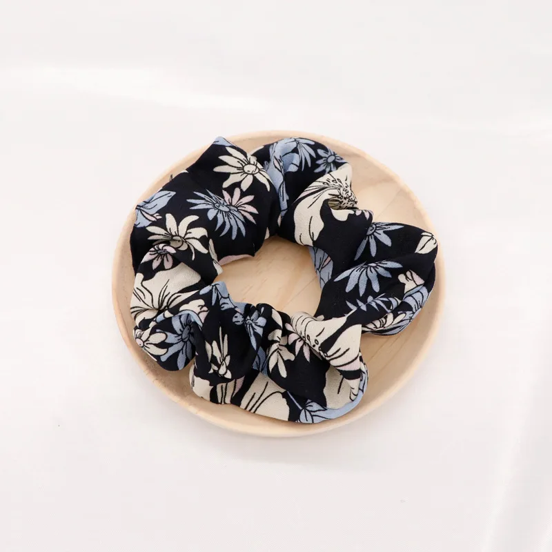 

1Pcs Vintage Scrunchie Dot Plaid Scrunchies Stretch Headband Women Elastic Hair Bands Girls Rubber Ties Striped Hair Accessories