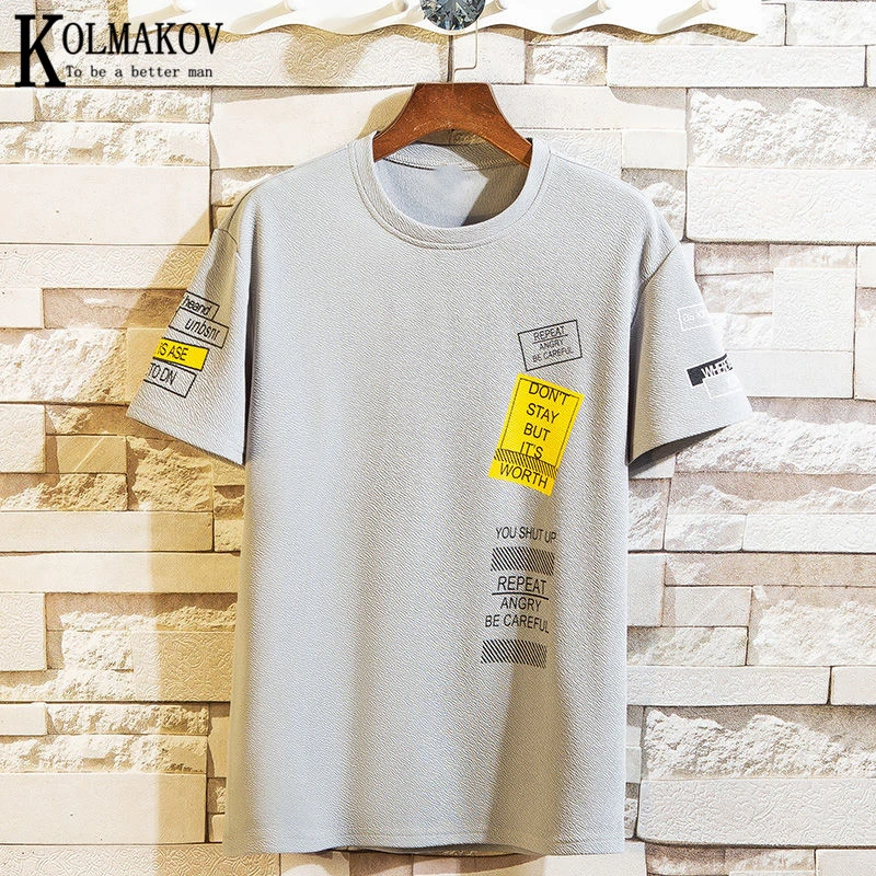 

KOLMAKOV Men's Summer Casual Sport Suit Short Sleeved Shorts Set Polyester Breathable Clothes Male Size M-4XL