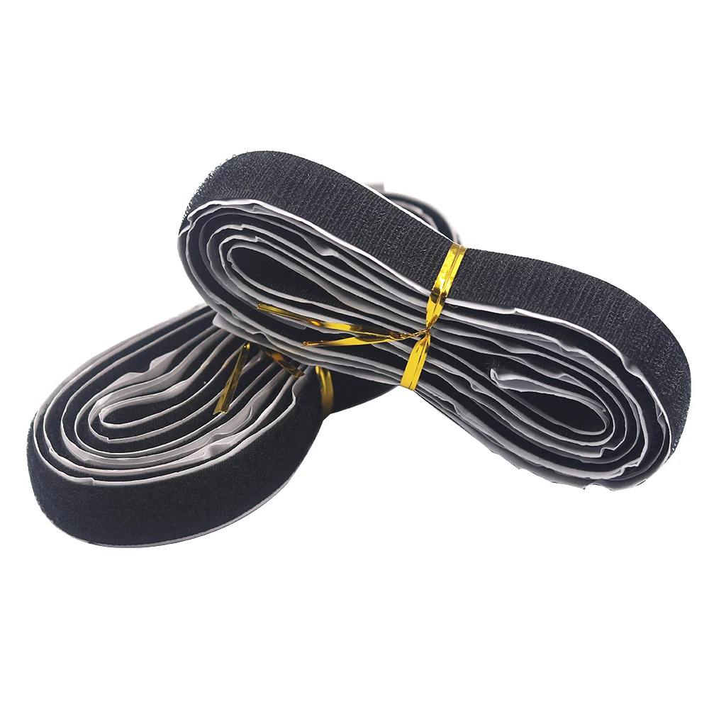 Черная самоклеящаяся лента для крючков и петель двусторонняя прочная нейлоновая