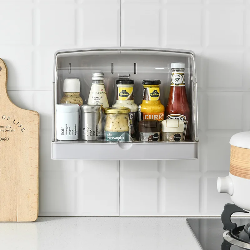 Настенная Водонепроницаемая стойка для хранения косметики органайзер на кухне |