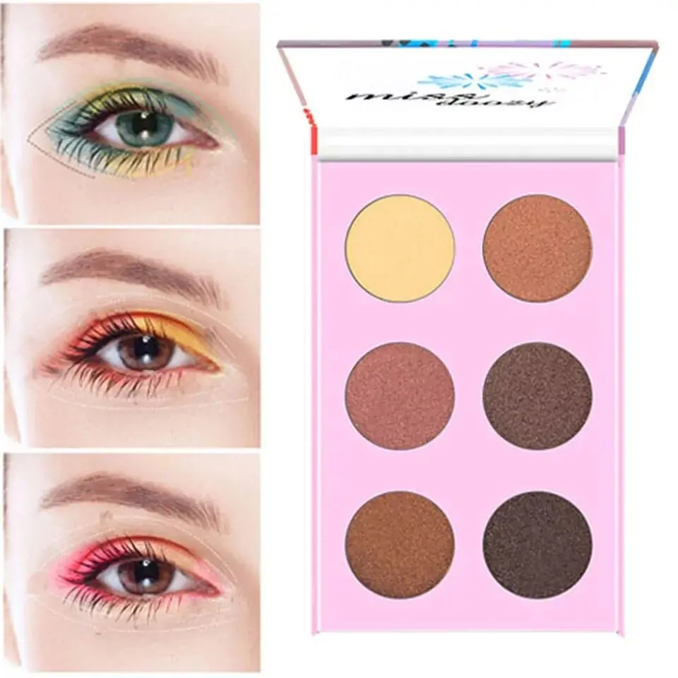 Новинка 6 цветов Блеск мерцающие глаза макияж тени для век Палитра пигментов