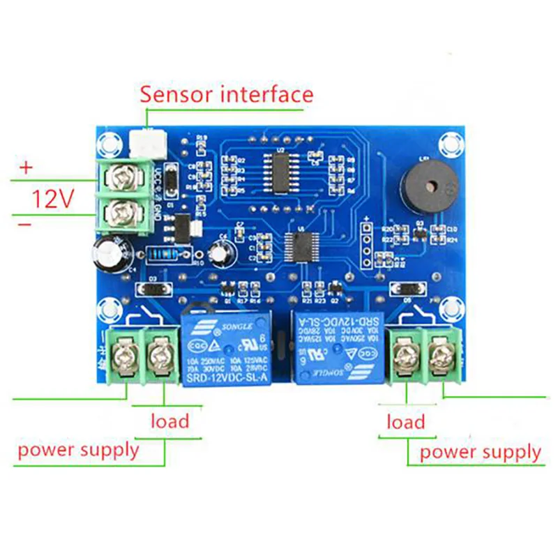 Цифровой микрокомпьютер термостат 12 В постоянного тока с 2 релейными выходами