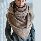 2020 Модный зимний женский шарф однотонный в горошек с принтом на пуговицах, мягкие теплые шарфы, шали, шарф, женский шарф бандана #3