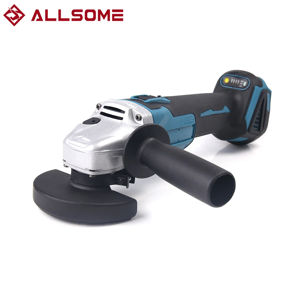 

ALLSOME 21V Brushless Cordless Angle Grinder Variable Speed Rechargable Polishing Cutting Machine Power Tool 125/100mm