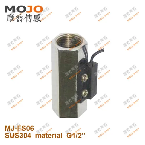 

2020 MJ-FS06(10pcs/lot) G1/2"diameter SUS304 water pump flow switch flow control switch 10% accuracy flow switch inside treads