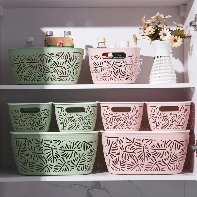 

Plastic Portable Storage Basket With Lid Sundries Toys Snacks Cosmetics Socks Underwear Storage Box Household Bedroom Finishing