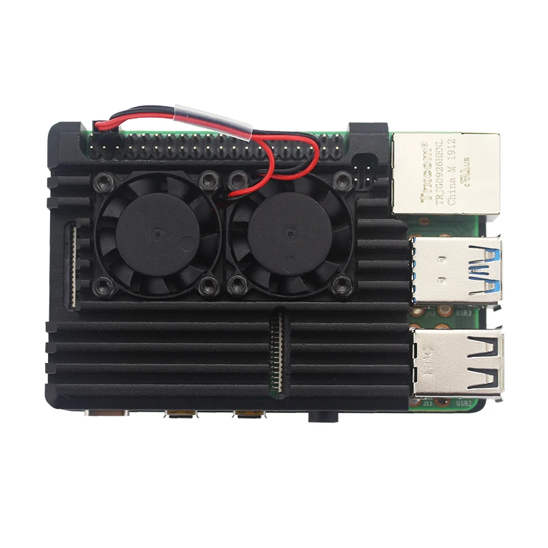 Raspberry Pi 4 Модель B двойные вентиляторы ЧПУ Алюминиевый сплав чехол металлический 4 цвета Броня корпус с радиаторами для Raspberry Pi 4B/3B+/3B
