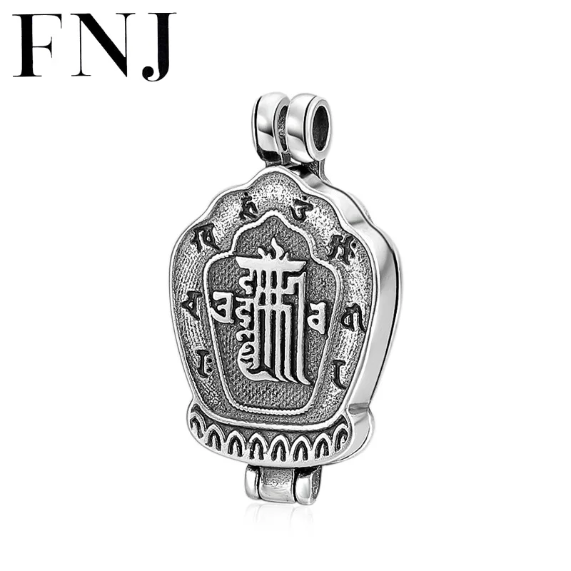 

FNJ 925 Silver Pendant Gawu Box Open Original Pure S925 Thai Silver Pendants for Jewelry Making Men Women