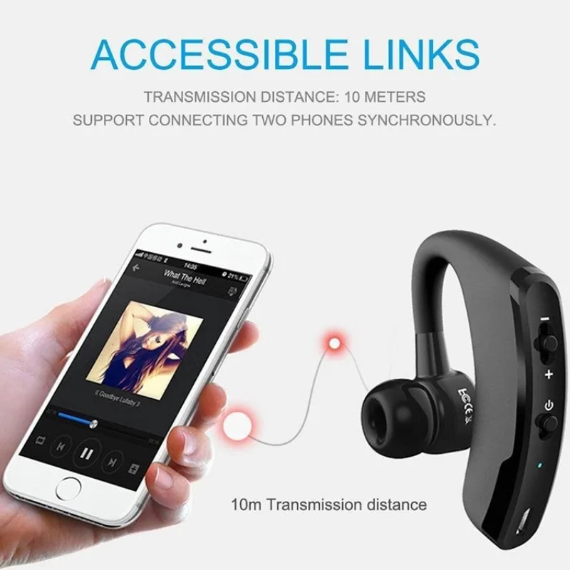 V9 Бизнес Bluetooth гарнитура хенд фри Беспроводной наушники беспроводные Шум
