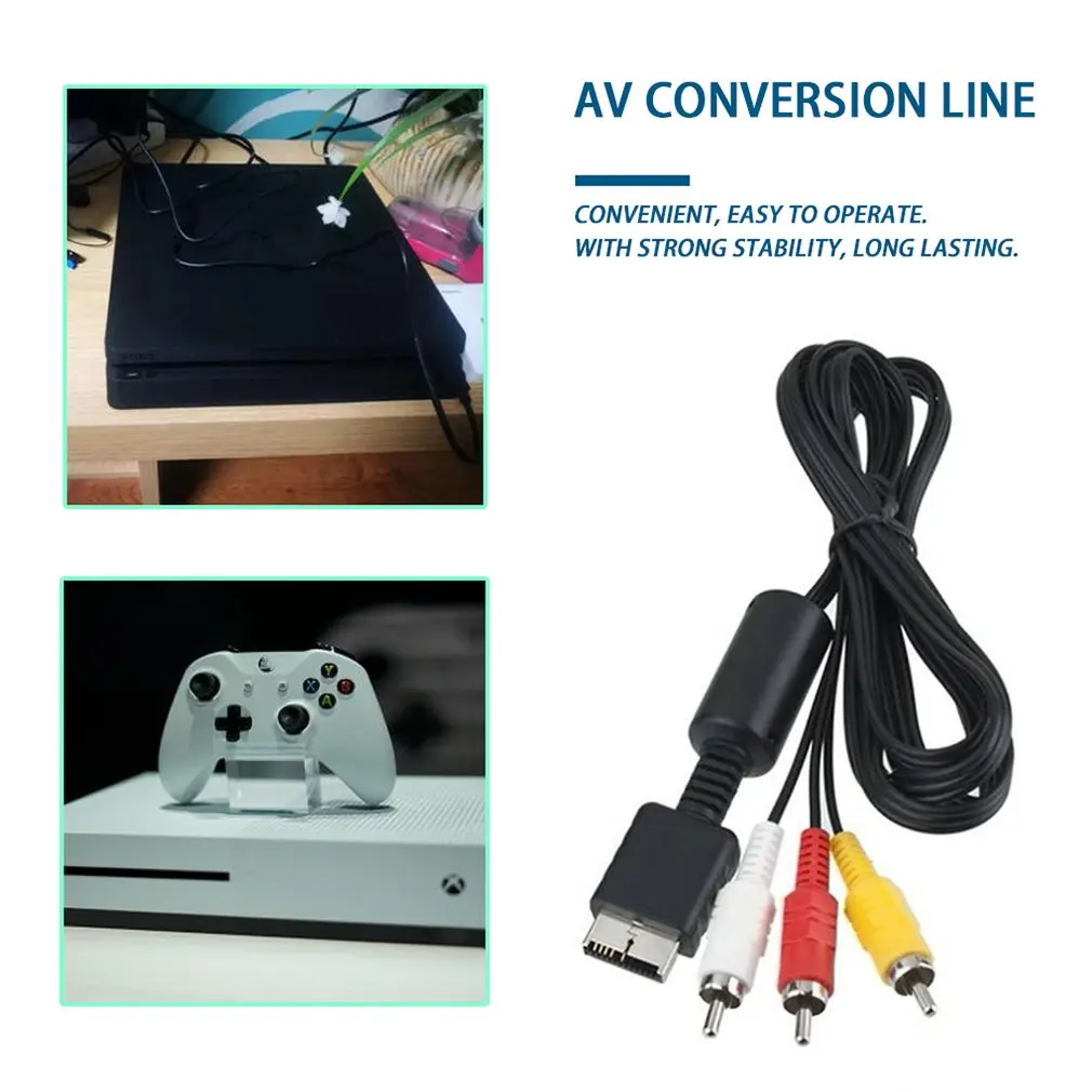 Кабель для преобразования Av 1 8 м Ps2/ps3 прочный медный материал аксессуары игр