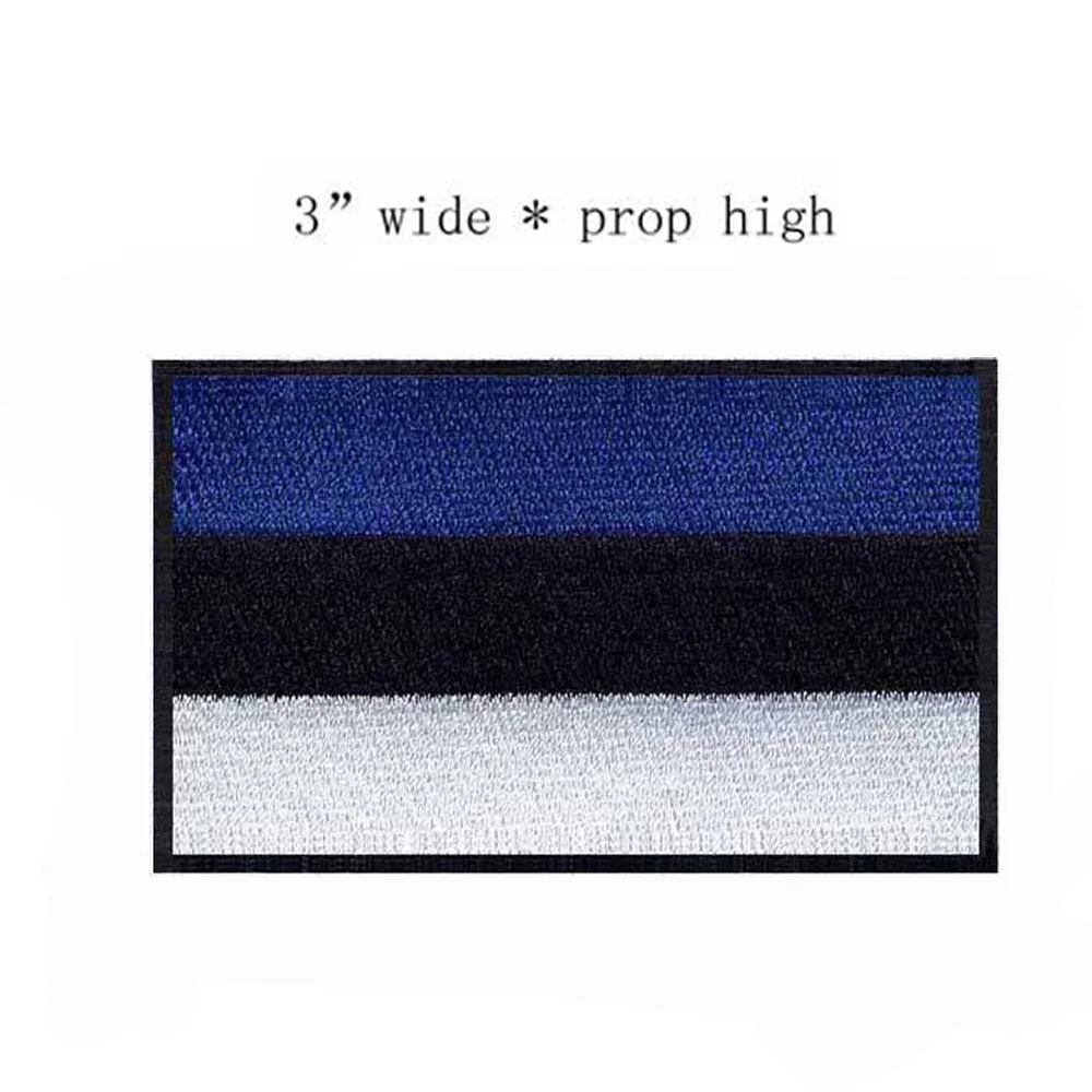 Нашивка с вышивкой в виде флага Эстонии 3 дюйма широкие/вышитые значки