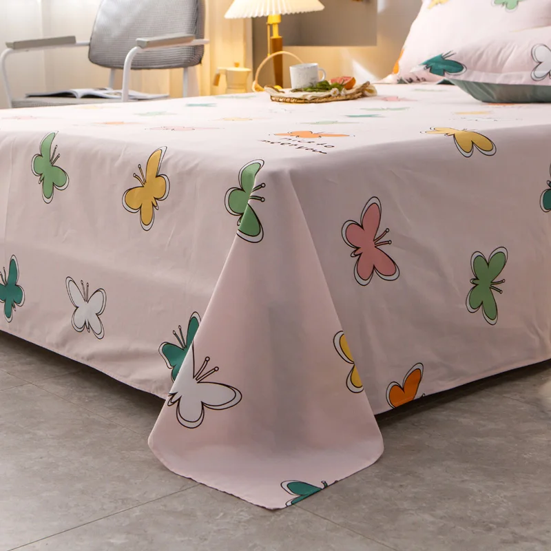 

Pure cotton bed sheet sets twin full Queen King Bedding butterfly Bed set pink Bed Sheet Sets Pillowcases luxury flat sheet sets