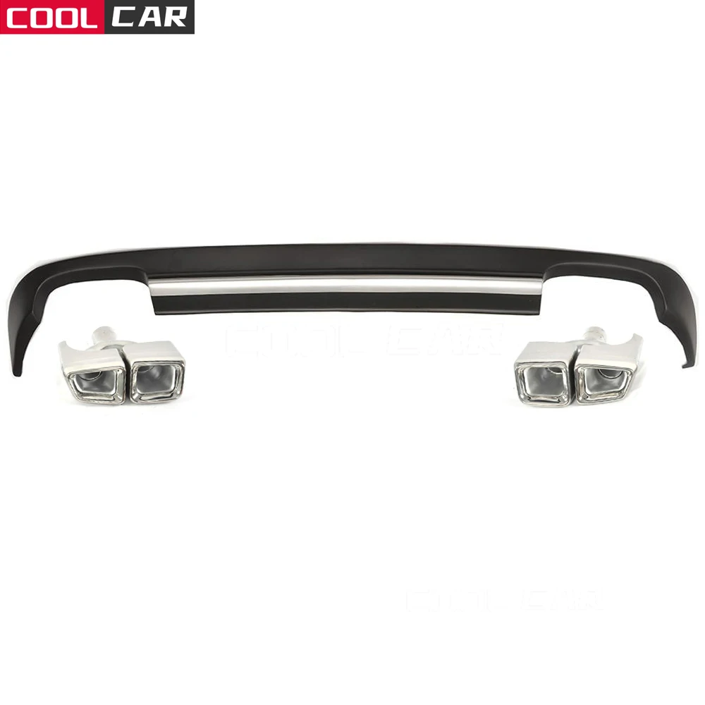 

W212 Black PU Car Auto Rear Bumper Lip Diffuser for Mercedes Benz W212 Standard 2010 - 2013 Non for AMG Rear Lip Exhaust Tips