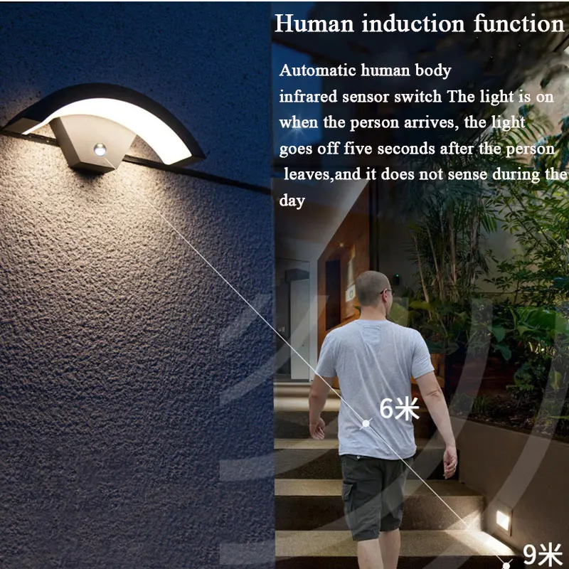 Водонепроницаемый светодиодный настенный светильник для крыльца Уличное бра с