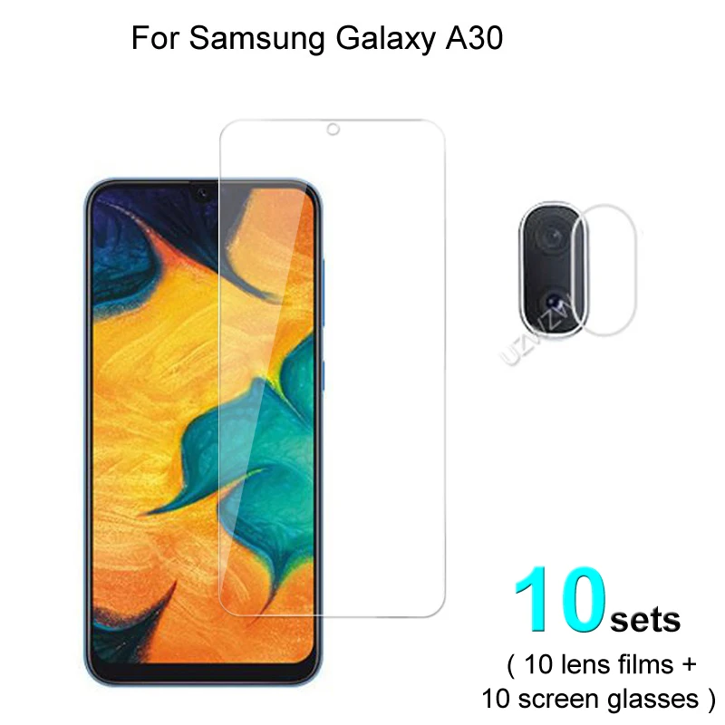 

10 комплектов стекла для Samsung Galaxy A30 пленка для объектива камеры и протектор экрана защитное HD закаленное стекло взрывозащищенное