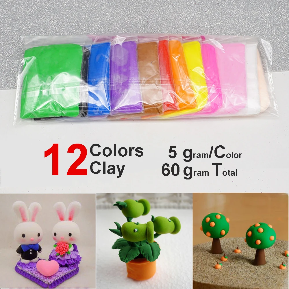 

Color Clay with Tools 12-Colors 5g Small Packed Children DIY Toys