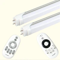 free shipping 60cm 12w t8 color adjustable from 2700k 6500k and dimmable led tube with remote control ac90 260v aluminumpc