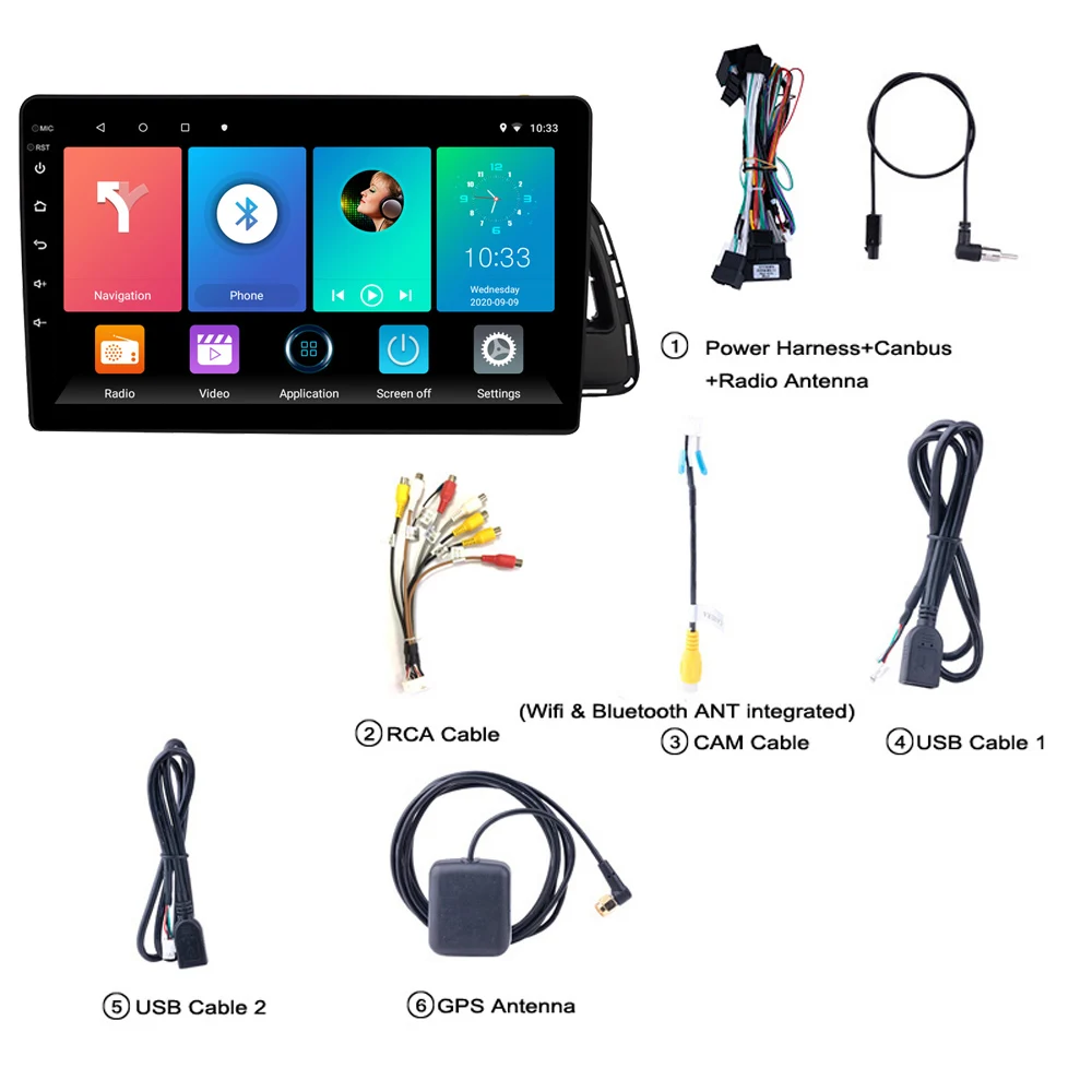 

2 Din 9 Inch Android Car Radio For Audi Q5 2010-2018 WIFI GPS Navigation FM Bluetooth HD Stereo Head Unit with Frame Autoradio