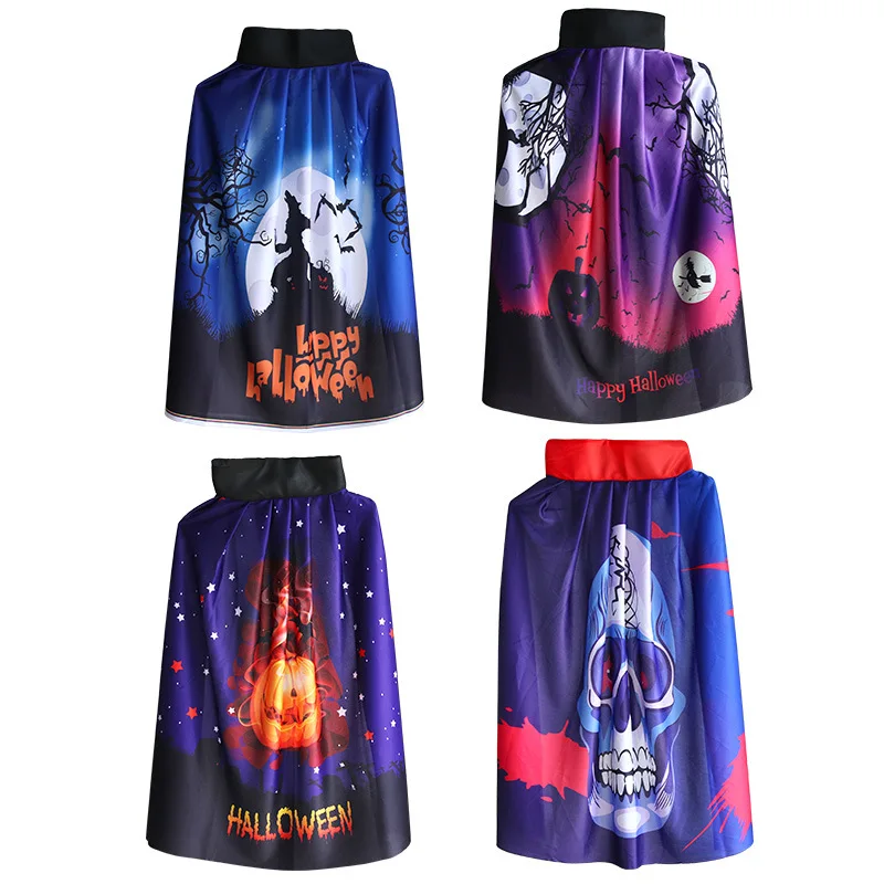 

Halloween Printed Cloak, Unisex Velvet Hooded Cape Halloween Costume for Halloween Prop