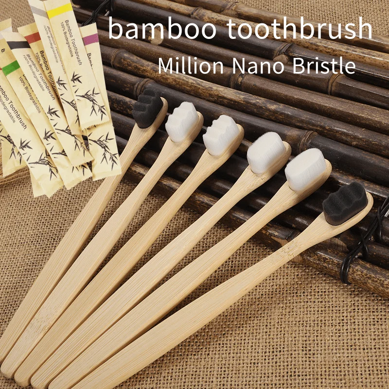 

10/30/50pcs Nano Bristle Bamboo Toothbrushes Super Soft Teeth Deep Cleaning Brush Oral Care Tool Portable travel toothbrush