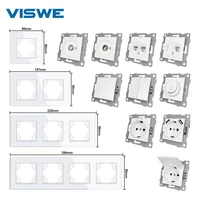 viswe g series light switch dimmer eu usb wall socket tv rj45 module and glass panel diy combination suitable for round box