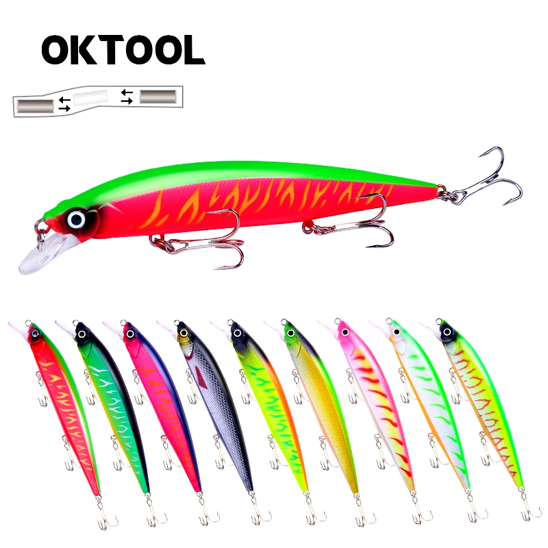 

OKTOOL Hot Jerkbaits Fishing Lures 14cm 18.3g Sinking Minnow Lure Hard Baits Good Action Wobblers Crankbaits Fishing Tackle Hook